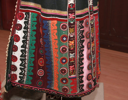 Authentic folk-style details of costumes from Bulgaria