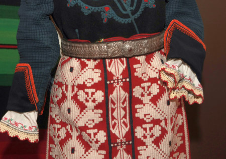 Authentic folk-style details of costumes from Bulgaria