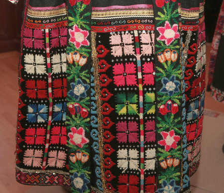 Authentic folk-style details of costumes from Bulgaria
