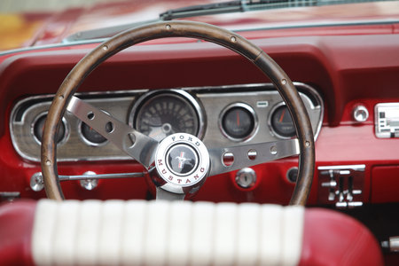 Sofia, Bulgaria - September 17, 2023: Autumn retro car salon in the center of the capital of...