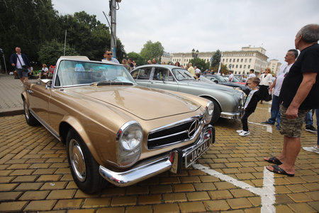 Sofia, Bulgaria - September 17, 2023: Autumn retro car salon in the center of the capital of...