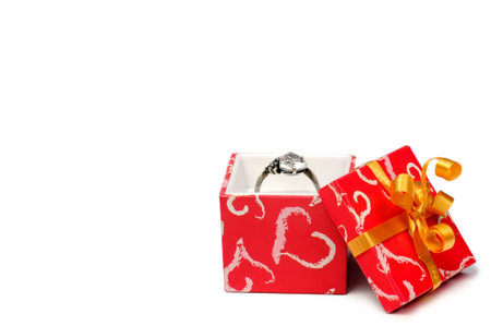 Gift box with a jeweller wedding ring
