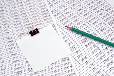 Image the blank sheet of paper for notes and background of the numbers