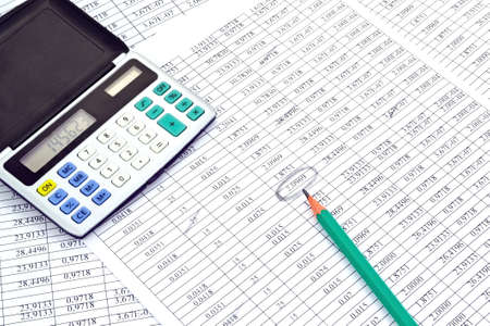 Image the calculator  with financial the numbersの写真素材