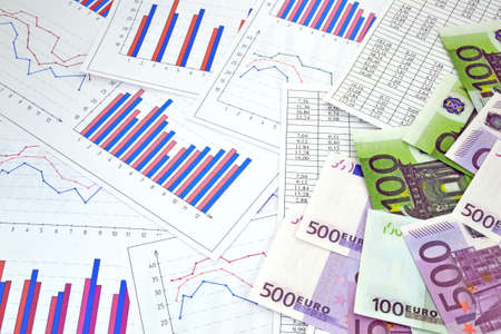 Image of financial tables graphs numbers for work business and economicsの写真素材