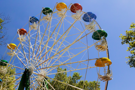 In the Park large interesting attraction: "Ferris Wheel".の写真素材