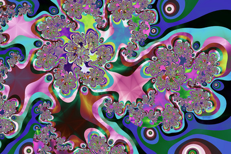 Illustration of a beautiful colored drawing of fractal structures.の写真素材