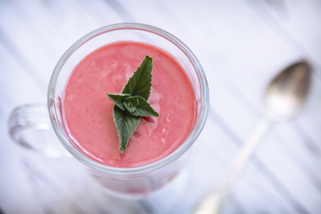 Strawberry and yogurt smoothieの写真素材