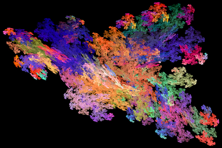 Fractal image with a fancy pattern of bright colors in the art Nouveau style.の写真素材