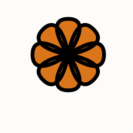 Flower icon is a fashionable and modern symbol for graphic and web design. Color black, isolated on white background.の写真素材