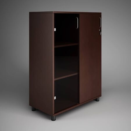 Office furniture: comfortable Cabinet with shelves for books, papers, various items. 3D rendering.の写真素材