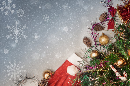 Background for the Christmas greetings with copy space on the le .