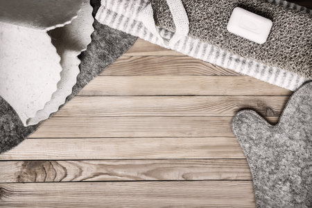 Items needed for a bath or saunaの写真素材