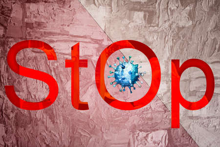 Call to stop the spread of virus infectionの写真素材
