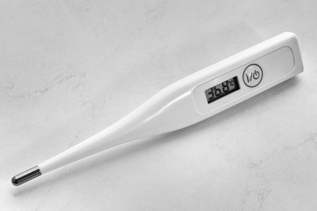 Electronic medical thermometer for measuring body temperature.