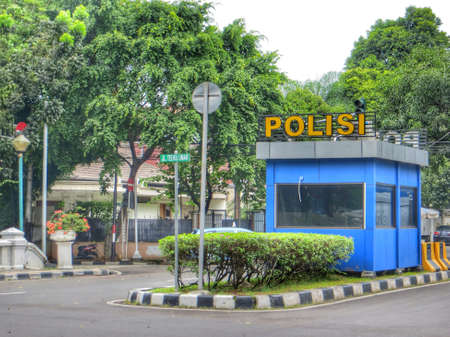 Police booth in Menteng Jakartaのeditorial素材