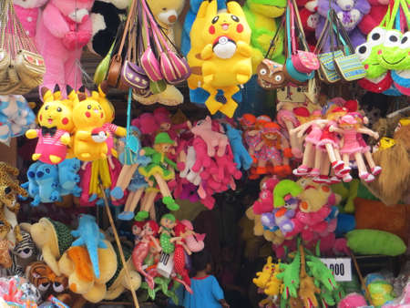 JAKARTA, INDONESIA - March 25, 2017: Souvenirs kiosks in Ragunan zoo.のeditorial素材