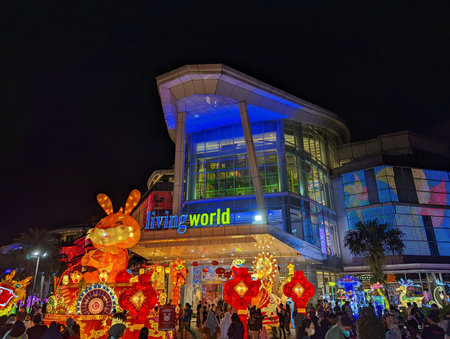 Tangerang Selatan, Indonesia - January 14, 2023 : Crowd of people attending Chinese New Year 2023...