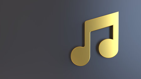 3d render golden symbol music
