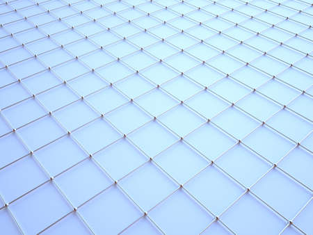 3D wire pattern. Balls wired to a net.の写真素材