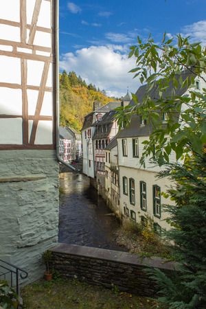 Monschau Eifel as Old Town in the autumnの写真素材