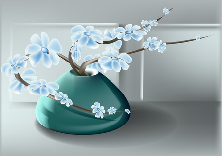 vase and flowerのイラスト素材