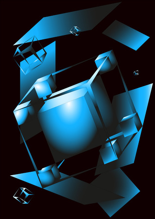 space, a spaceship of unusual shape new technologiesのイラスト素材