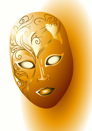Mask in the form of a human face with patternsのイラスト素材