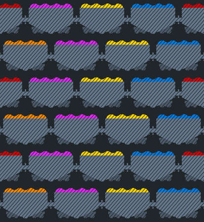 Stylized freight train with cargo. Seamless pattern.のイラスト素材