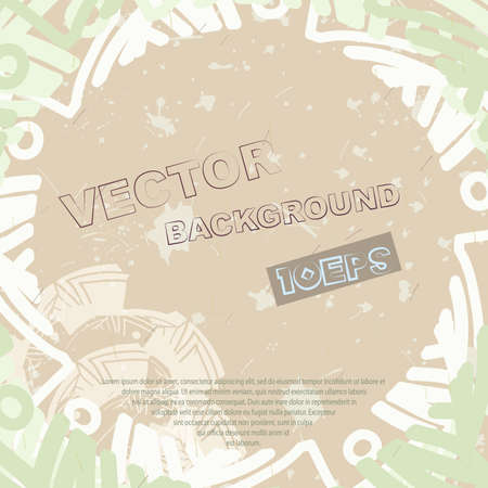 Vector colorful abstract form background. Ethnic blank.のイラスト素材
