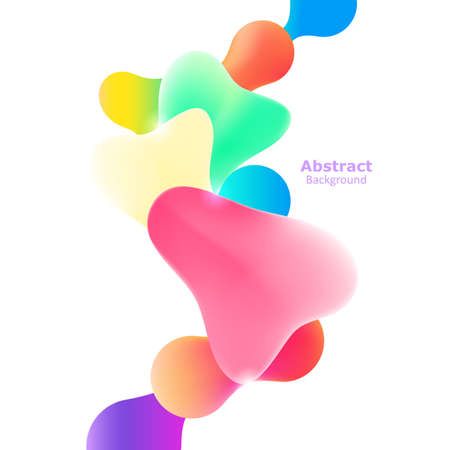 Plastic colorful shapes. Fluid multicolor banner. Abstract backgroundのイラスト素材