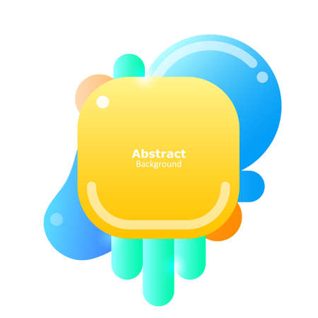 Plastic colorful shapes. Fluid multicolor banner. Abstract backgroundのイラスト素材