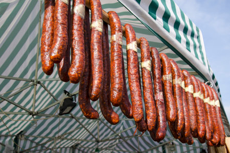 The sausage stall for saleの写真素材