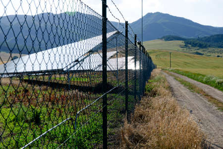 The solar panels in countryside of Turiec, Slovakia.の写真素材