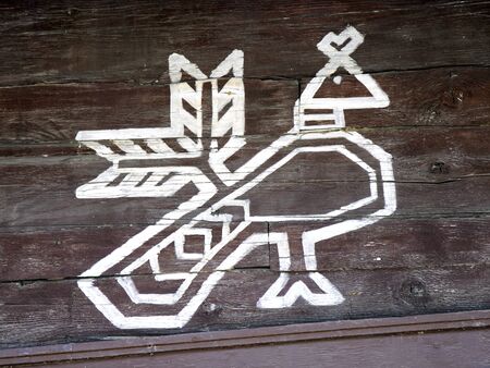 The cock's motive in ornament from Cicmanyの写真素材
