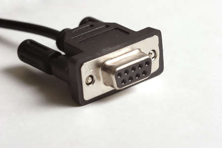 Black serial cable on whiteの写真素材