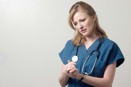 Pensive Lady Doctorの写真素材