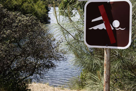 No swimming signの写真素材