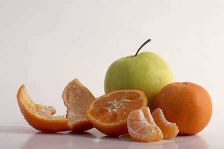 Orange and appleの写真素材