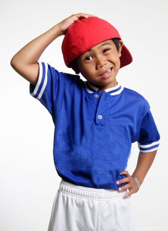 Funny Face boy scratching his headの写真素材