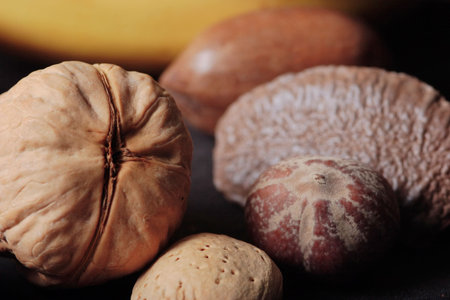 Closeup of mixed nutsの写真素材