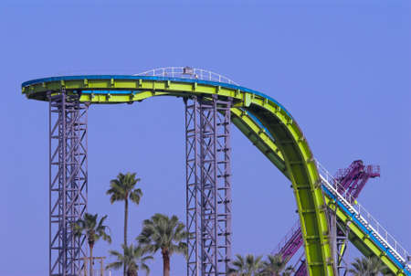 top of a scary roller coasterの写真素材