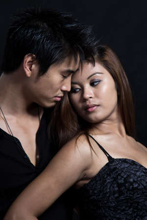 Young attractive asian man woman couple Young attractive asian man woman couple