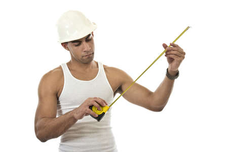 Attractive hispanic african american industrial worker manの写真素材