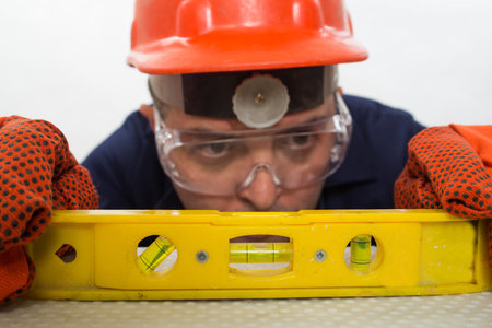 Attractive hispanic construction workerの写真素材