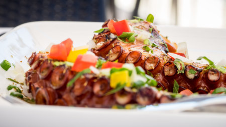 Grilled octopusの写真素材