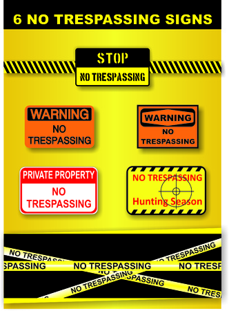 No Trespassing Signs のイラスト素材