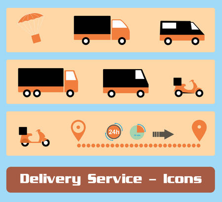 Delivery Service Iconsのイラスト素材