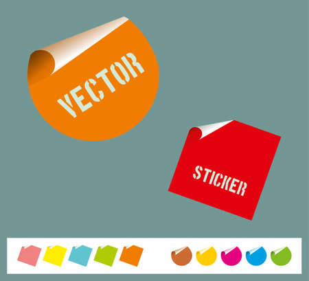 Vector Sticker with adhesive lookのイラスト素材