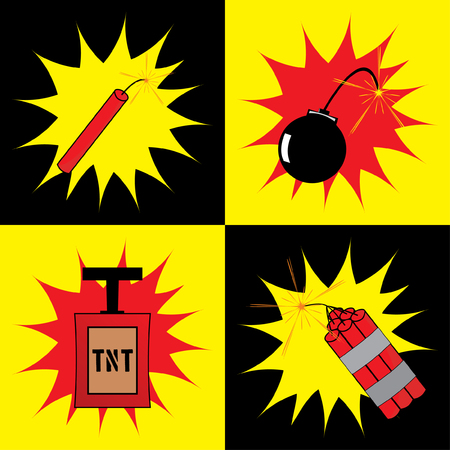 Cartoon Bomb Icon Setのイラスト素材